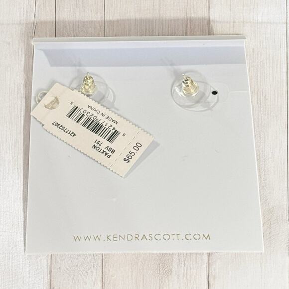 NWT! Kendra Scott Paxton Earrings in Bright Silver Tone - Picture 3 of 5